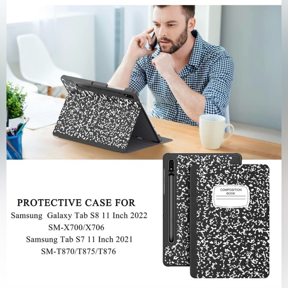 Samsung Galaxy S8/ S7 Composition Notebook Tablet Case by Supvevo - Picture 5 of 9